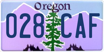 OR license plate 028CAF