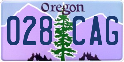 OR license plate 028CAG