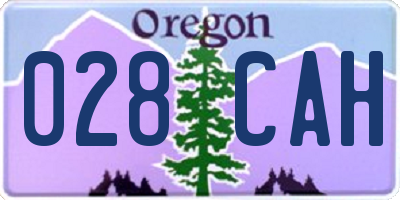 OR license plate 028CAH
