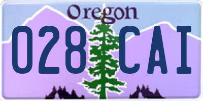OR license plate 028CAI