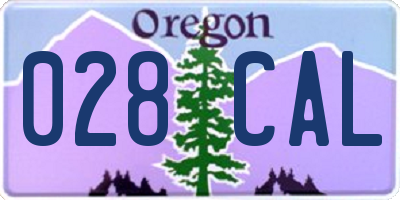 OR license plate 028CAL