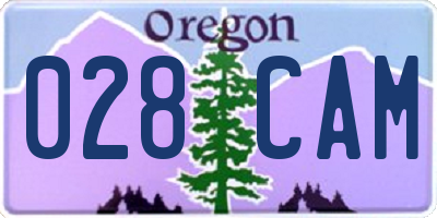 OR license plate 028CAM