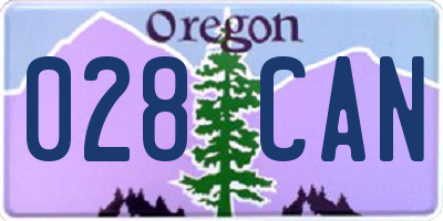 OR license plate 028CAN