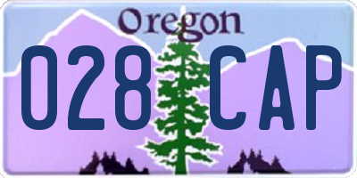OR license plate 028CAP