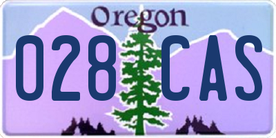 OR license plate 028CAS