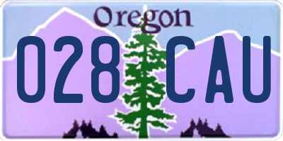 OR license plate 028CAU