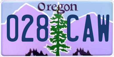 OR license plate 028CAW