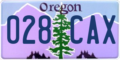 OR license plate 028CAX