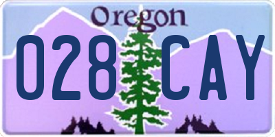 OR license plate 028CAY