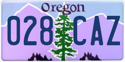 OR license plate 028CAZ