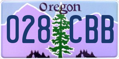 OR license plate 028CBB