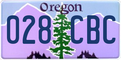 OR license plate 028CBC