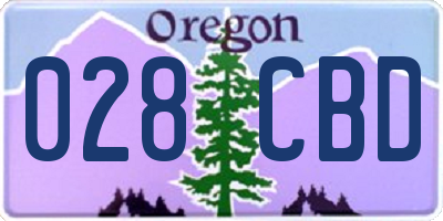 OR license plate 028CBD