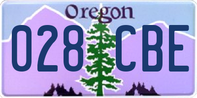 OR license plate 028CBE