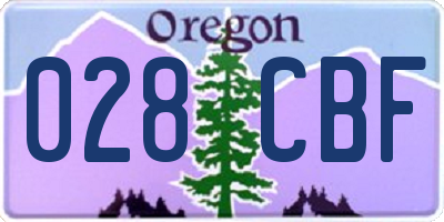 OR license plate 028CBF