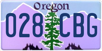OR license plate 028CBG