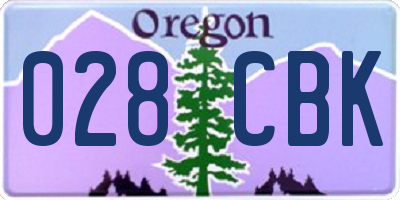 OR license plate 028CBK