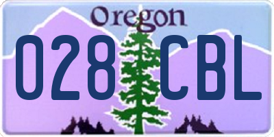 OR license plate 028CBL
