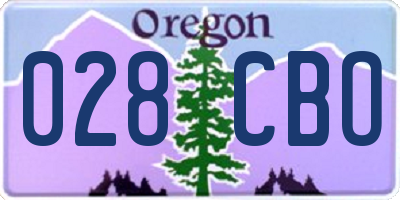 OR license plate 028CBO