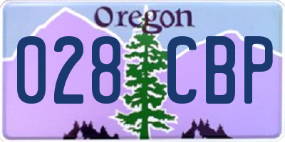OR license plate 028CBP