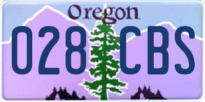 OR license plate 028CBS