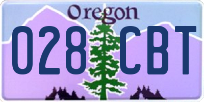 OR license plate 028CBT