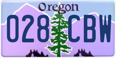 OR license plate 028CBW