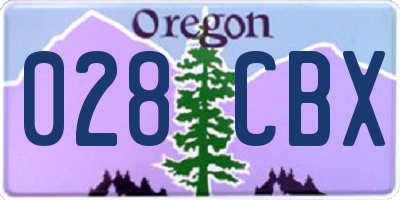 OR license plate 028CBX
