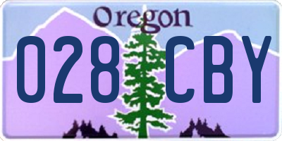 OR license plate 028CBY