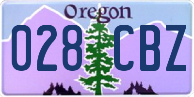 OR license plate 028CBZ