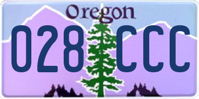 OR license plate 028CCC