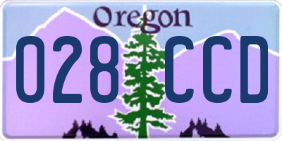 OR license plate 028CCD