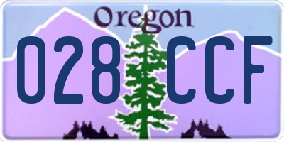 OR license plate 028CCF