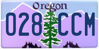 OR license plate 028CCM