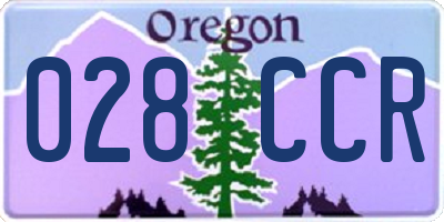 OR license plate 028CCR