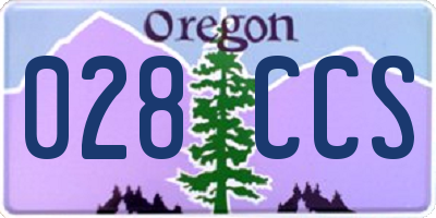 OR license plate 028CCS