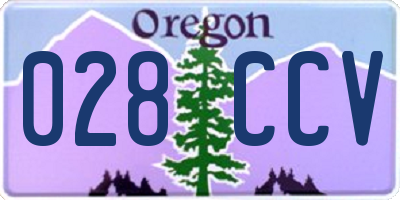OR license plate 028CCV