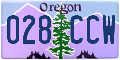 OR license plate 028CCW