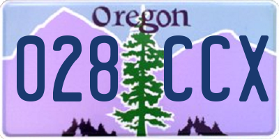 OR license plate 028CCX