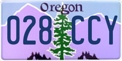OR license plate 028CCY