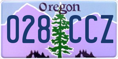 OR license plate 028CCZ