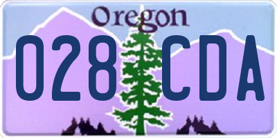 OR license plate 028CDA