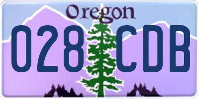 OR license plate 028CDB