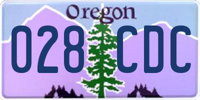 OR license plate 028CDC