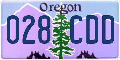 OR license plate 028CDD