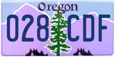OR license plate 028CDF
