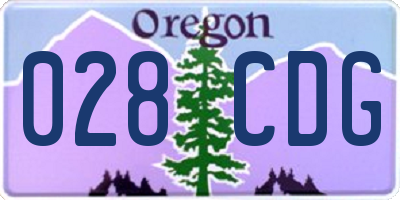 OR license plate 028CDG