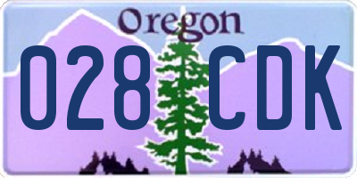 OR license plate 028CDK