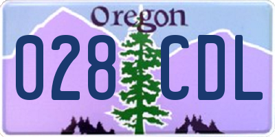 OR license plate 028CDL