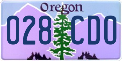 OR license plate 028CDO